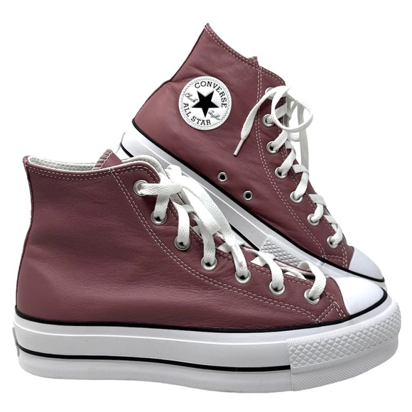 Converse Ctas Lift Platform Leather Pink High Top Women Size Shoes Skate A07858C - Picture 1 of 10